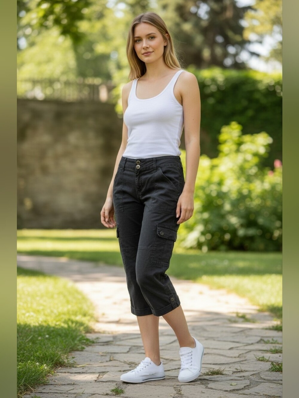 Sanctuary 98% Cotton Cargo Capris SZ 31